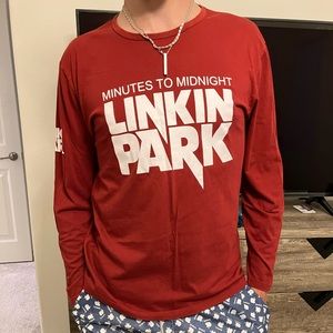 Red long-sleeve t-shirt